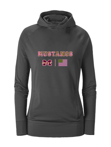 Magnolia West Mustangs Pink Camo Flag Women's Hoodie