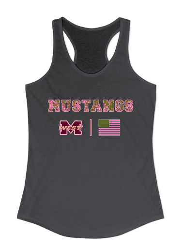Magnolia West Mustangs Pink Camo Flag Women's Tank Top