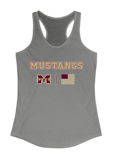 Magnolia West Mustangs Team Colors Flag Women's Tank Top