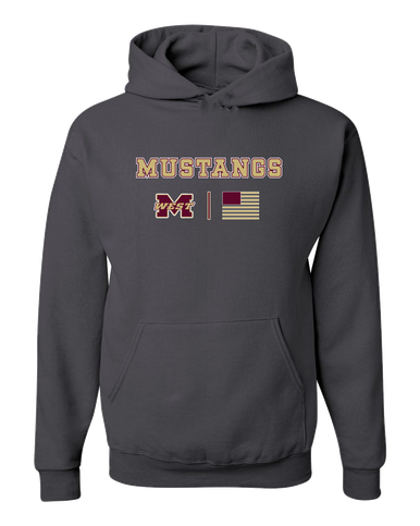 Magnolia West Mustangs Team Colors Flag Men's Premium Hoodie
