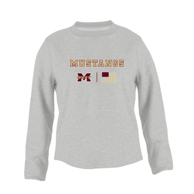 Magnolia West Mustangs Team Colors Flag Women's Sweatshirt