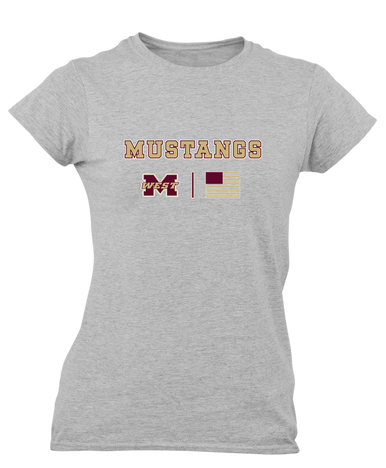 Magnolia West Mustangs Team Colors Flag Women's Premium SS T-Shirt
