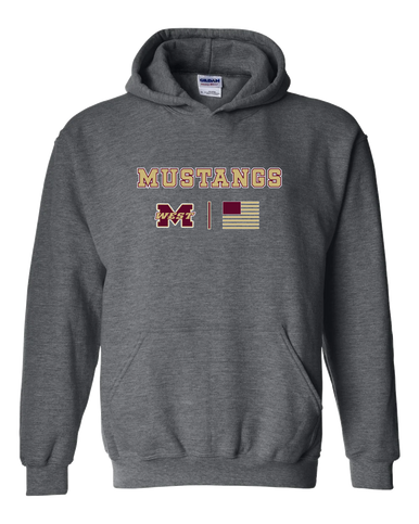 Magnolia West Mustangs Team Colors Flag Men's Hoodie
