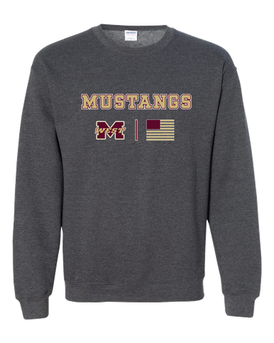 Magnolia West Mustangs Team Colors Flag Men's Sweatshirt