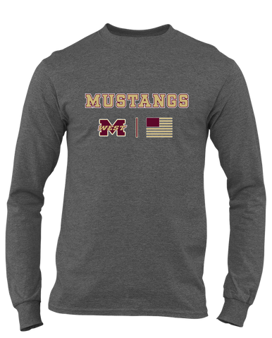 Magnolia West Mustangs Team Colors Flag Men's LS T-Shirt