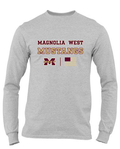 Magnolia West Mustangs Spirit Flag Men's Premium LS T-Shirt