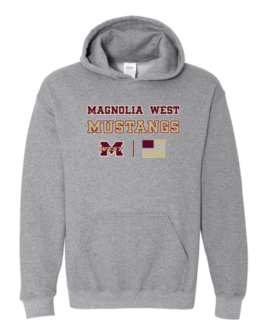 Magnolia West Mustangs Spirit Flag Men's Hoodie