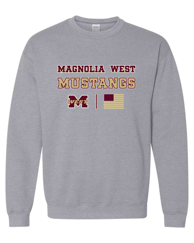 Magnolia West Mustangs Spirit Flag Men's Sweatshirt