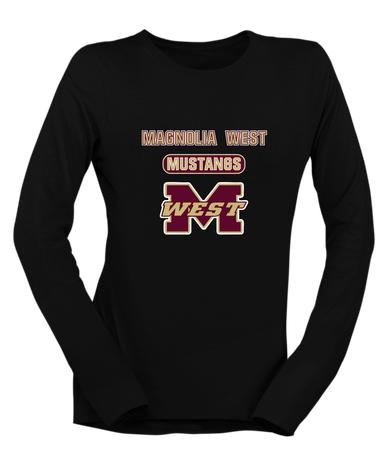 Magnolia West Mustangs Mascot #3 Women's LS T-Shirt