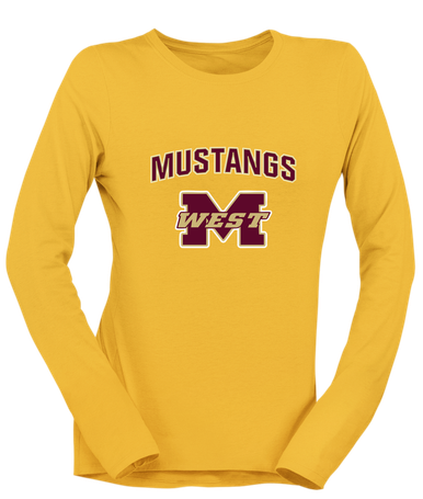Magnolia West Mustangs Mascot #6 Women's LS T-Shirt