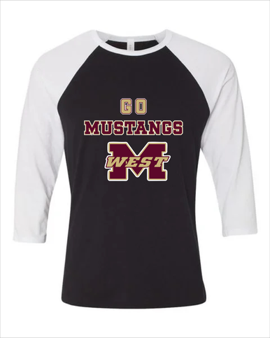 Magnolia West Mustangs Go Team Women's Baseball T-Shirt
