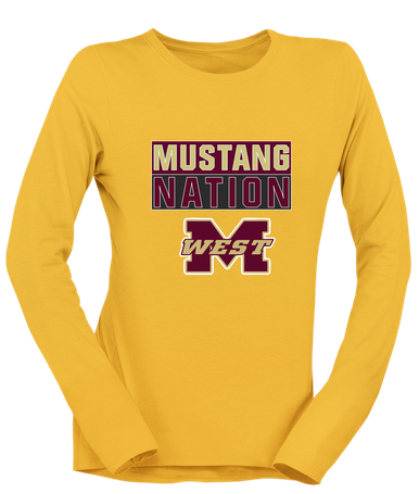 Magnolia West Mustangs Nation #1 Women's LS T-Shirt