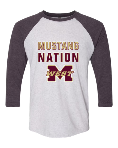 Magnolia West Mustangs Nation #2 Men's Baseball T-Shirt