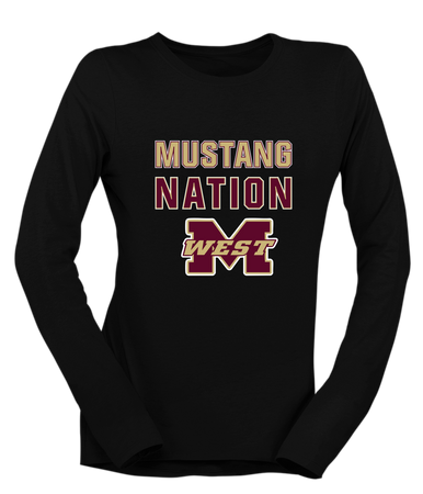 Magnolia West Mustangs Nation #2 Women's LS T-Shirt
