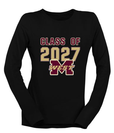 Magnolia West Mustangs Class of 2027 Women's Premium LS T-Shirt