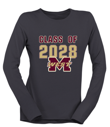 Magnolia West Mustangs Class of 2028 Women's Premium LS T-Shirt