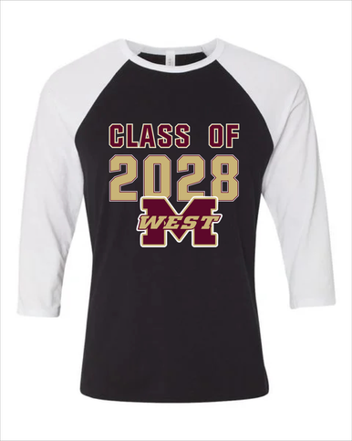 Magnolia West Mustangs Class of 2028 Men's Baseball T-Shirt