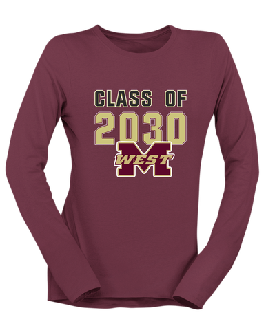 Magnolia West Mustangs Class of 2030 Women's LS T-Shirt