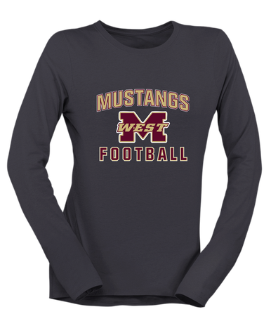 Magnolia West Mustangs Football #1 Women's Premium LS T-Shirt