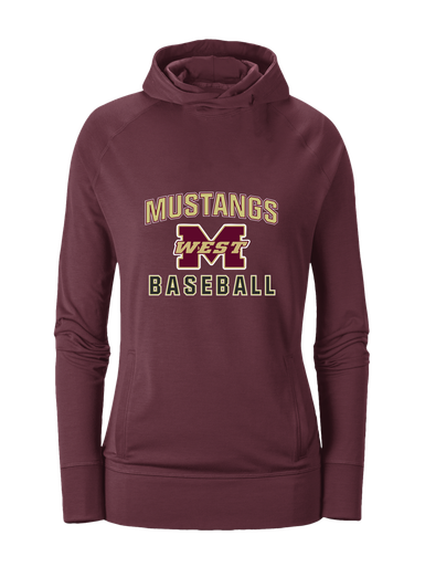 Magnolia West Mustangs Baseball #1 Women's Hoodie