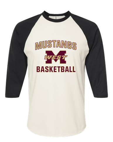 Magnolia West Mustangs Basketball #1 Men's Baseball T-Shirt