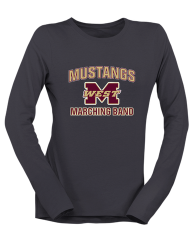 Magnolia West Mustangs Marching Band Women's LS T-Shirt