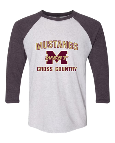 Magnolia West Mustangs Cross Country Women's Baseball T-Shirt