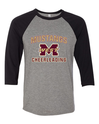 Magnolia West Mustangs Cheerleading Women's Baseball T-Shirt