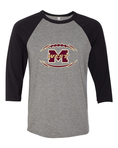 Magnolia West Mustangs Football #3 Women's Baseball T-Shirt