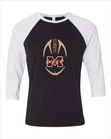 Magnolia West Mustangs Football #4 Women's Baseball T-Shirt