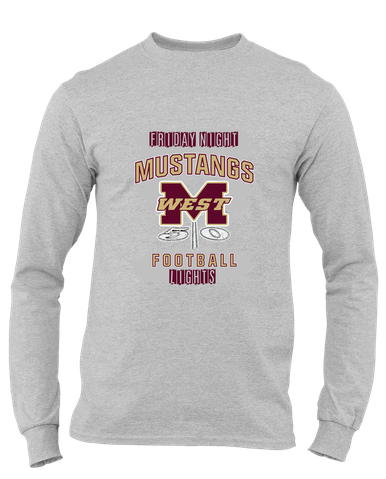 Magnolia West Mustangs Football #6 Men's Premium LS T-Shirt