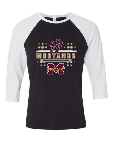Magnolia West Mustangs Band # 3 Women's Baseball T-Shirt