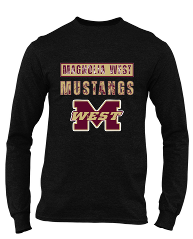 Magnolia West Mustangs Mascot #9 Men's LS T-Shirt
