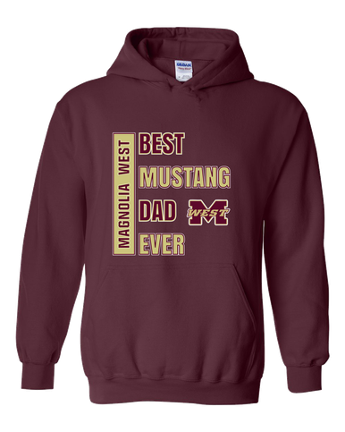 Magnolia West Mustangs Best Mustang Dad Men's Hoodie