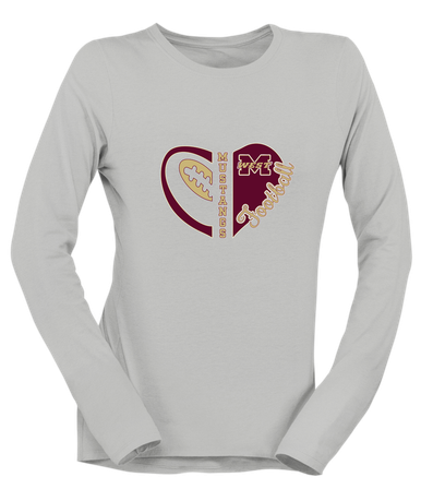 Magnolia West Mustangs Heart Football Women's Premium LS T-Shirt