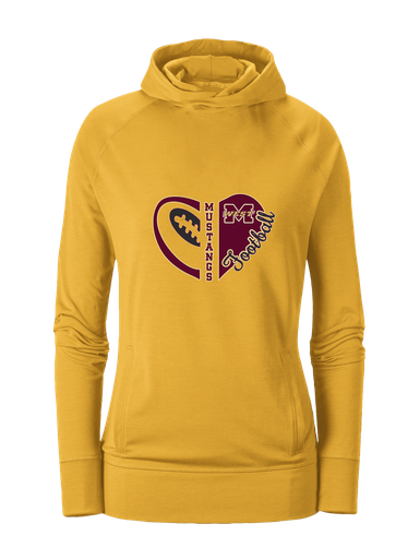 Magnolia West Mustangs Heart Football Women's Hoodie