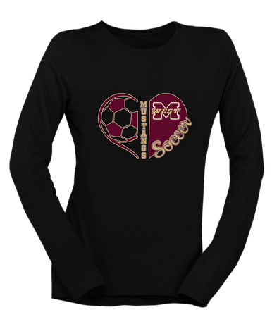 Magnolia West Mustangs Heart Soccer Women's Premium LS T-Shirt