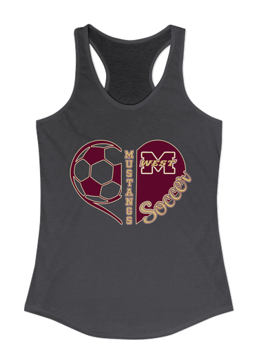 Magnolia West Mustangs Heart Soccer Women's Tank Top
