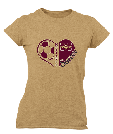 Magnolia West Mustangs Heart Soccer Women's SS T-Shirt