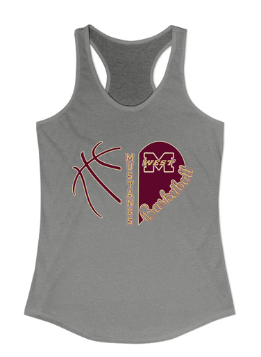 Magnolia West Mustangs Heart Basketball Women's Tank Top