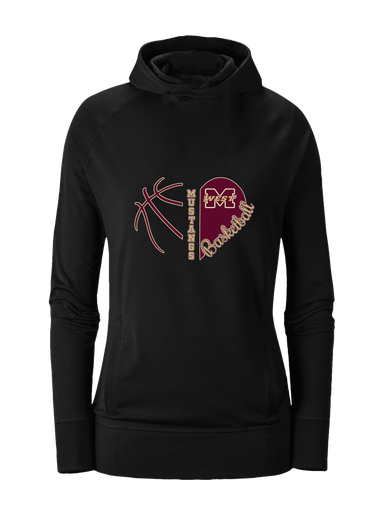 Magnolia West Mustangs Heart Basketball Women's Hoodie
