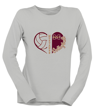 Magnolia West Mustangs Heart Volleyball Women's Premium LS T-Shirt