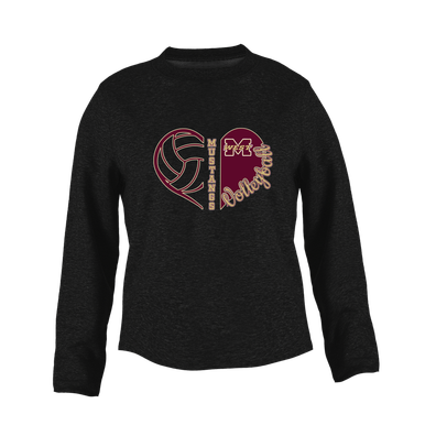 Magnolia West Mustangs Heart Volleyball Women's Sweatshirt