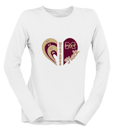 Magnolia West Mustangs Heart Track Women's Premium LS T-Shirt