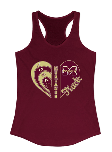 Magnolia West Mustangs Heart Track Women's Tank Top