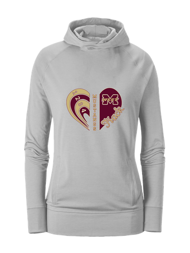 Magnolia West Mustangs Heart Track Women's Hoodie