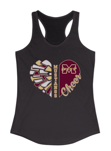 Magnolia West Mustangs Heart Cheer Women's Tank Top