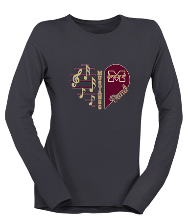 Magnolia West Mustangs Heart Band Women's Premium LS T-Shirt