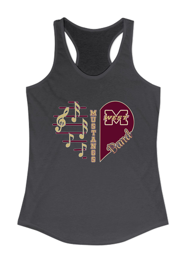 Magnolia West Mustangs Heart Band Women's Tank Top