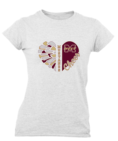 Magnolia West Mustangs Heart Cheer Women's Premium SS T-Shirt